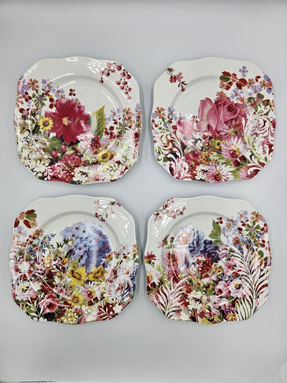 Floral Paris Garden Salad Plates Set of 4 Rosanna Style